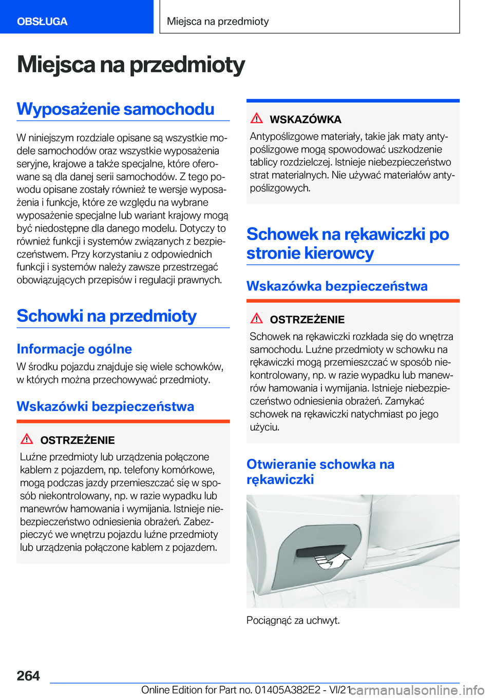 BMW Z4 2022  Instrukcja obsługi (in Polish) �M�i�e�j�s�c�a��n�a��p�r�z�e�d�m�i�o�t�y�W�y�p�o�s�a9�e�n�i�e��s�a�m�o�c�h�o�d�u
�W��n�i�n�i�e�j�s�z�y�m��r�o�z�d�z�i�a�l�e��o�p�i�s�a�n�e��s�