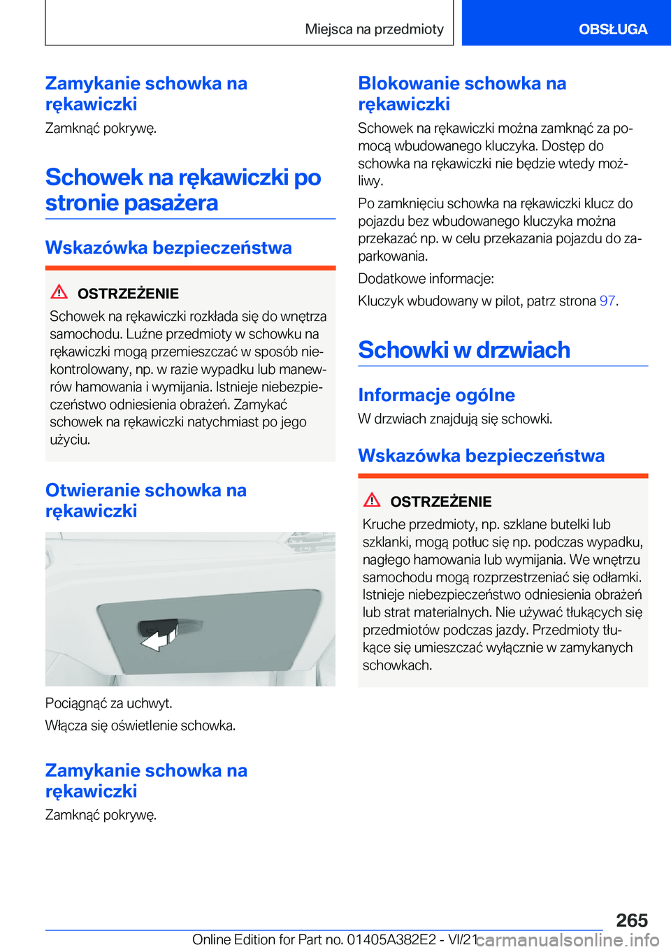BMW Z4 2022  Instrukcja obsługi (in Polish) �Z�a�m�y�k�a�n�i�e��s�c�h�o�w�k�a��n�a
�r�