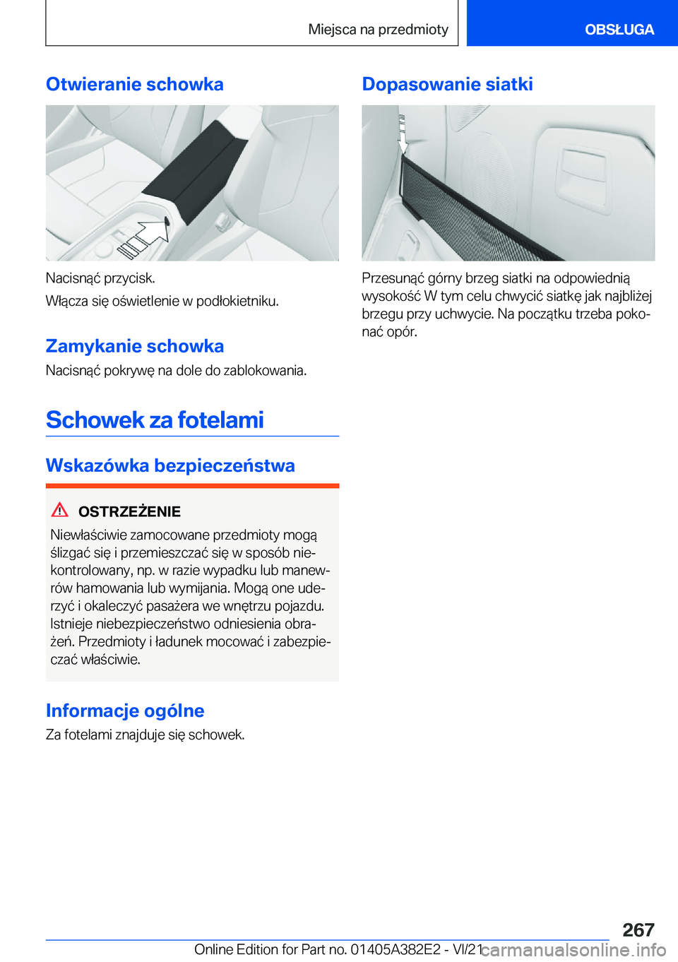 BMW Z4 2022  Instrukcja obsługi (in Polish) �O�t�w�i�e�r�a�n�i�e��s�c�h�o�w�k�a
�N�a�c�i�s�n�