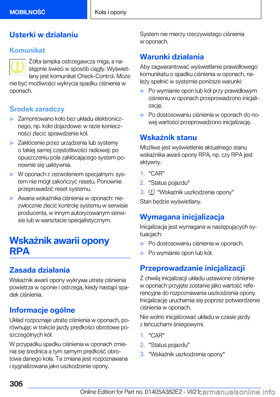 BMW Z4 2022  Instrukcja obsługi (in Polish) �U�s�t�e�r�k�i��w��d�z�i�a�ł�a�n�i�u�K�o�m�u�n�i�k�a�t 8�