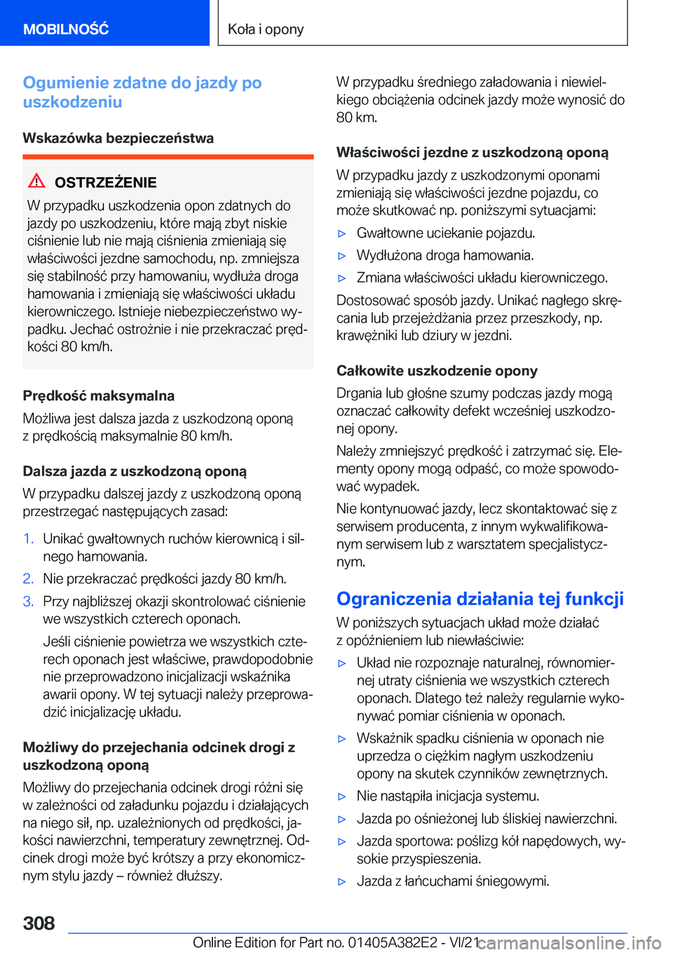 BMW Z4 2022  Instrukcja obsługi (in Polish) �O�g�u�m�i�e�n�i�e��z�d�a�t�n�e��d�o��j�a�z�d�y��p�o
�u�s�z�k�o�d�z�e�n�i�u
�W�s�k�a�z�