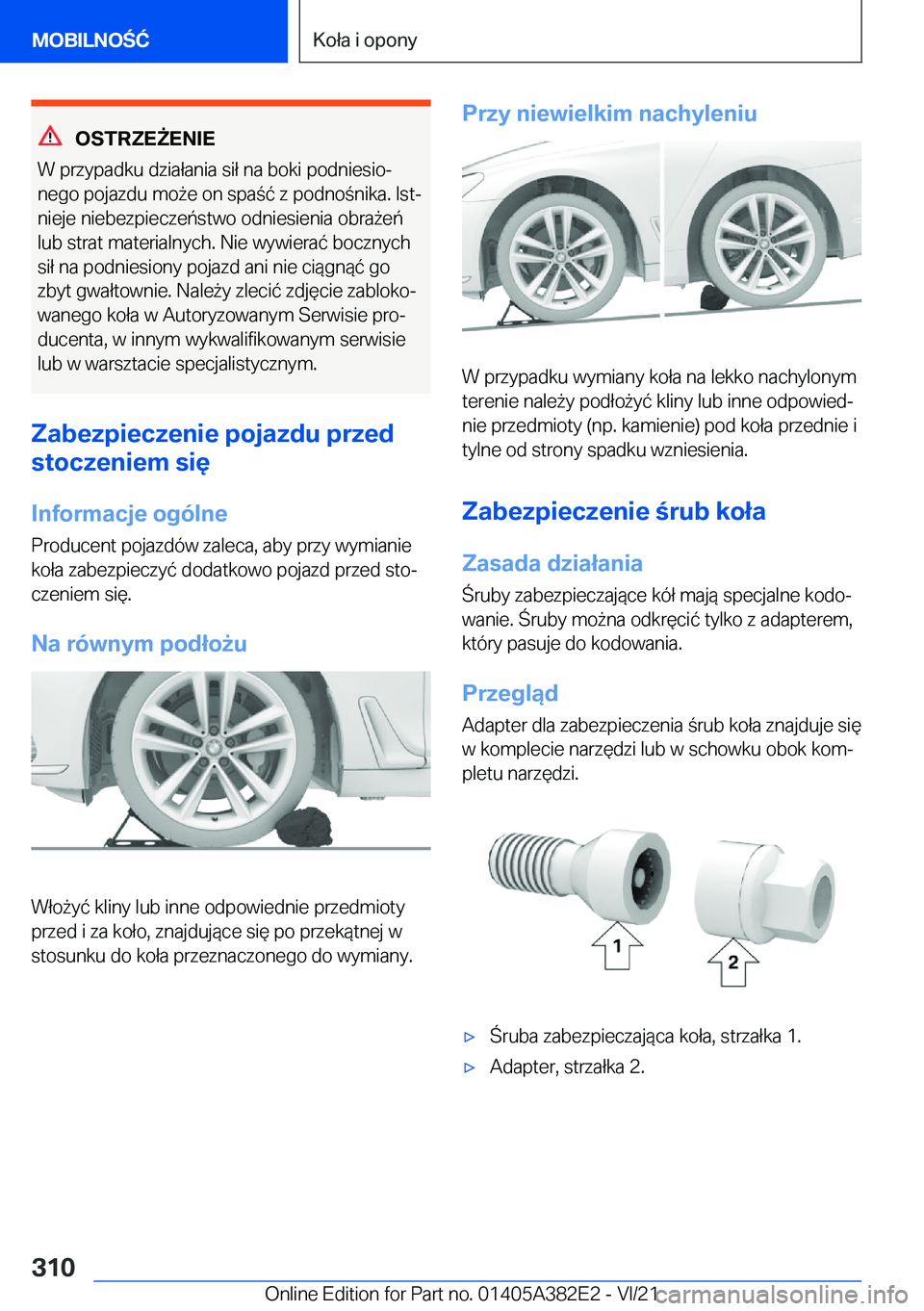 BMW Z4 2022  Instrukcja obsługi (in Polish) �O�S�T�R�Z�E8�E�N�I�E
�W��p�r�z�y�p�a�d�k�u��d�z�i�a�ł�a�n�i�a��s�i�ł��n�a��b�o�k�i��p�o�d�n�i�e�s�i�oj �n�e�g�o��p�o�j�a�z�d�u��m�o9�e��o�n��s�p�a�