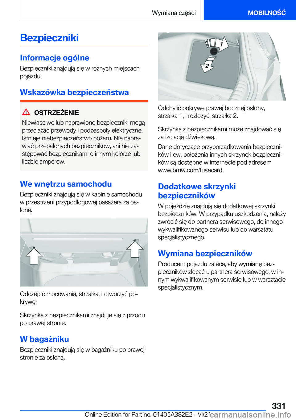 BMW Z4 2022  Instrukcja obsługi (in Polish) �B�e�z�p�i�e�c�z�n�i�k�i
�I�n�f�o�r�m�a�c�j�e��o�g�