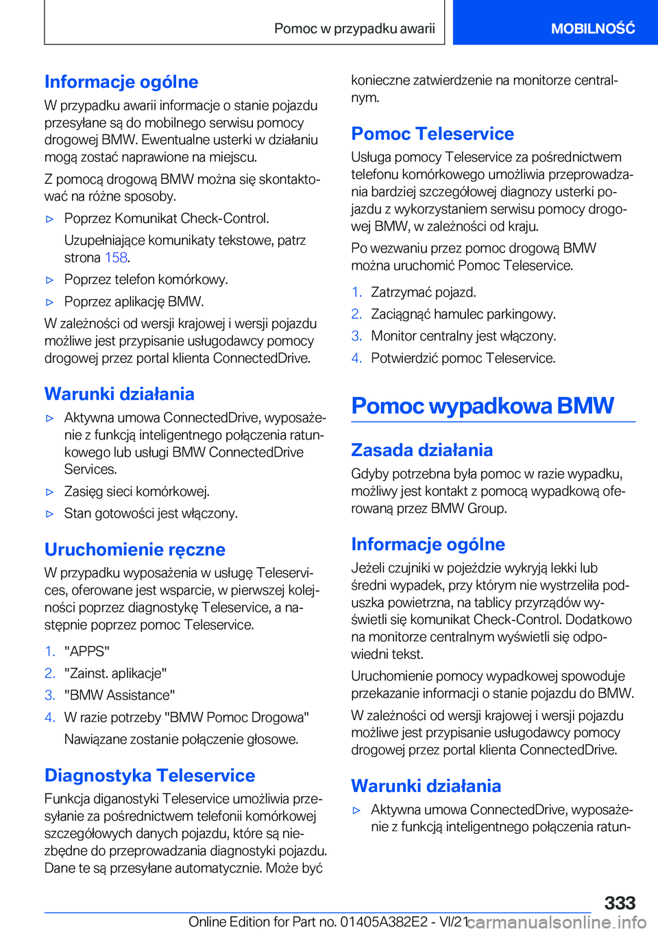 BMW Z4 2022  Instrukcja obsługi (in Polish) �I�n�f�o�r�m�a�c�j�e��o�g�