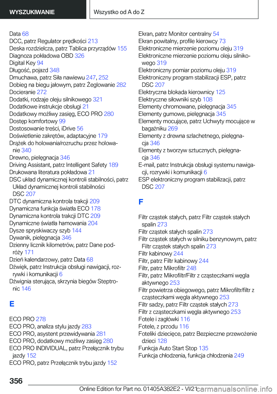 BMW Z4 2022  Instrukcja obsługi (in Polish) �D�a�t�a��6�8�
�D�C�C�,��p�a�t�r�z��R�e�g�u�l�a�t�o�r��p�r�