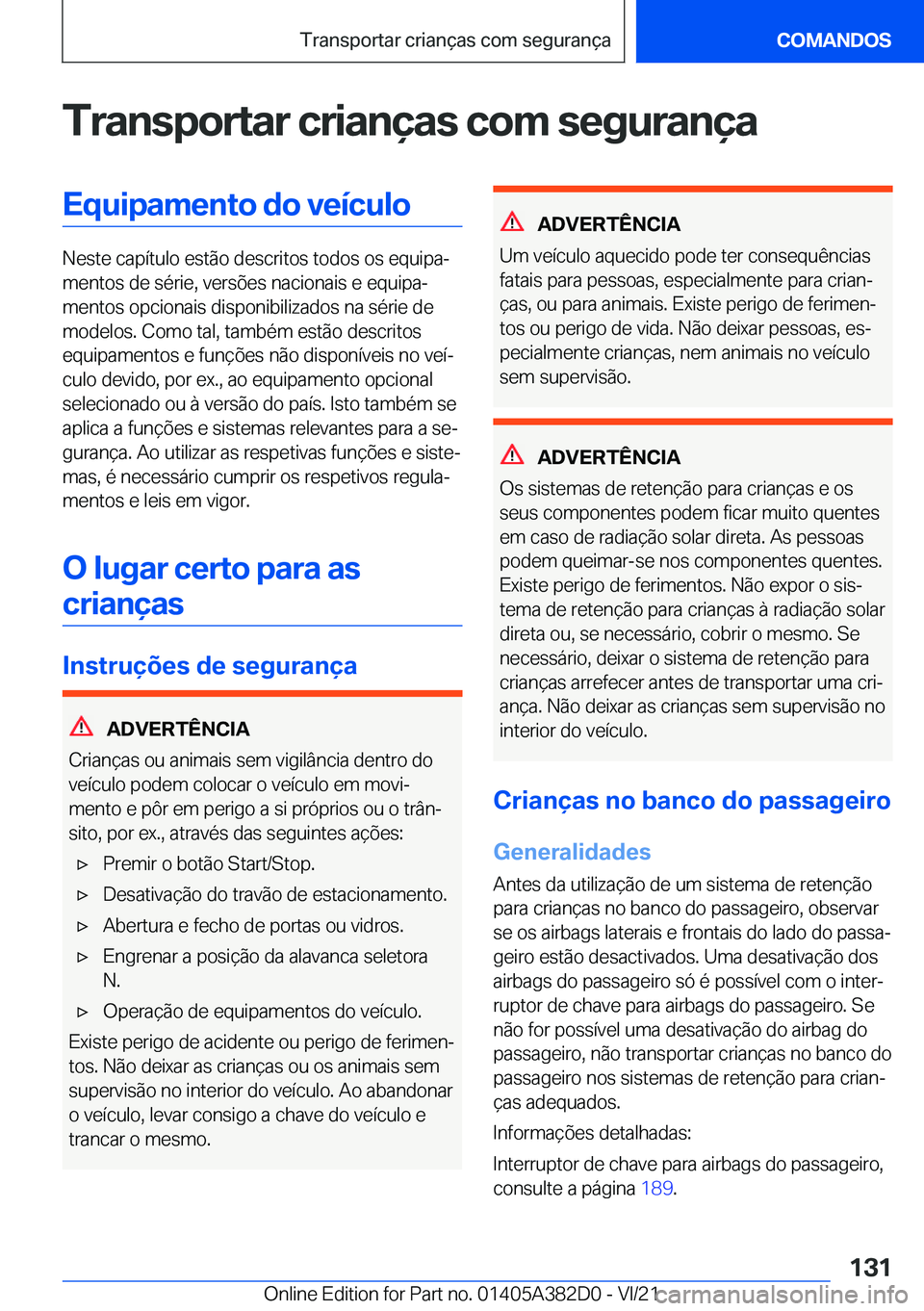 BMW Z4 2022  Manual do condutor (in Portuguese) �T�r�a�n�s�p�o�r�t�a�r��c�r�i�a�n�