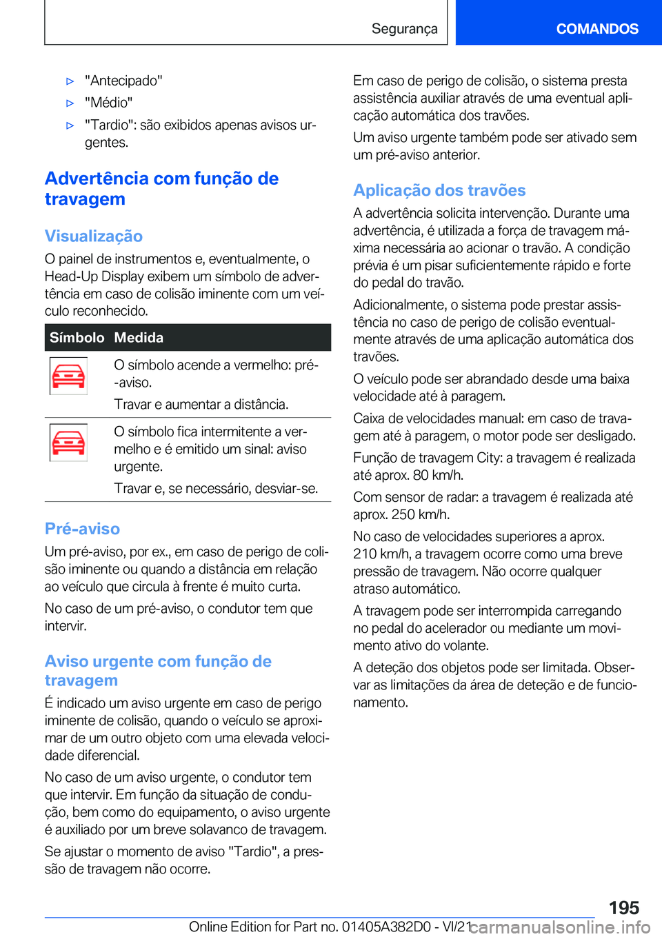 BMW Z4 2022  Manual do condutor (in Portuguese) x��A�n�t�e�c�i�p�a�d�o�x��M�é�d�i�o�x��T�a�r�d�i�o��:��s�ã�o��e�x�i�b�i�d�o�s��a�p�e�n�a�s��a�v�i�s�o�s��u�rª�g�e�n�t�e�s�.
�A�d�v�e�r�t�ê�n�c�i�a��c�o�m��f�u�n�