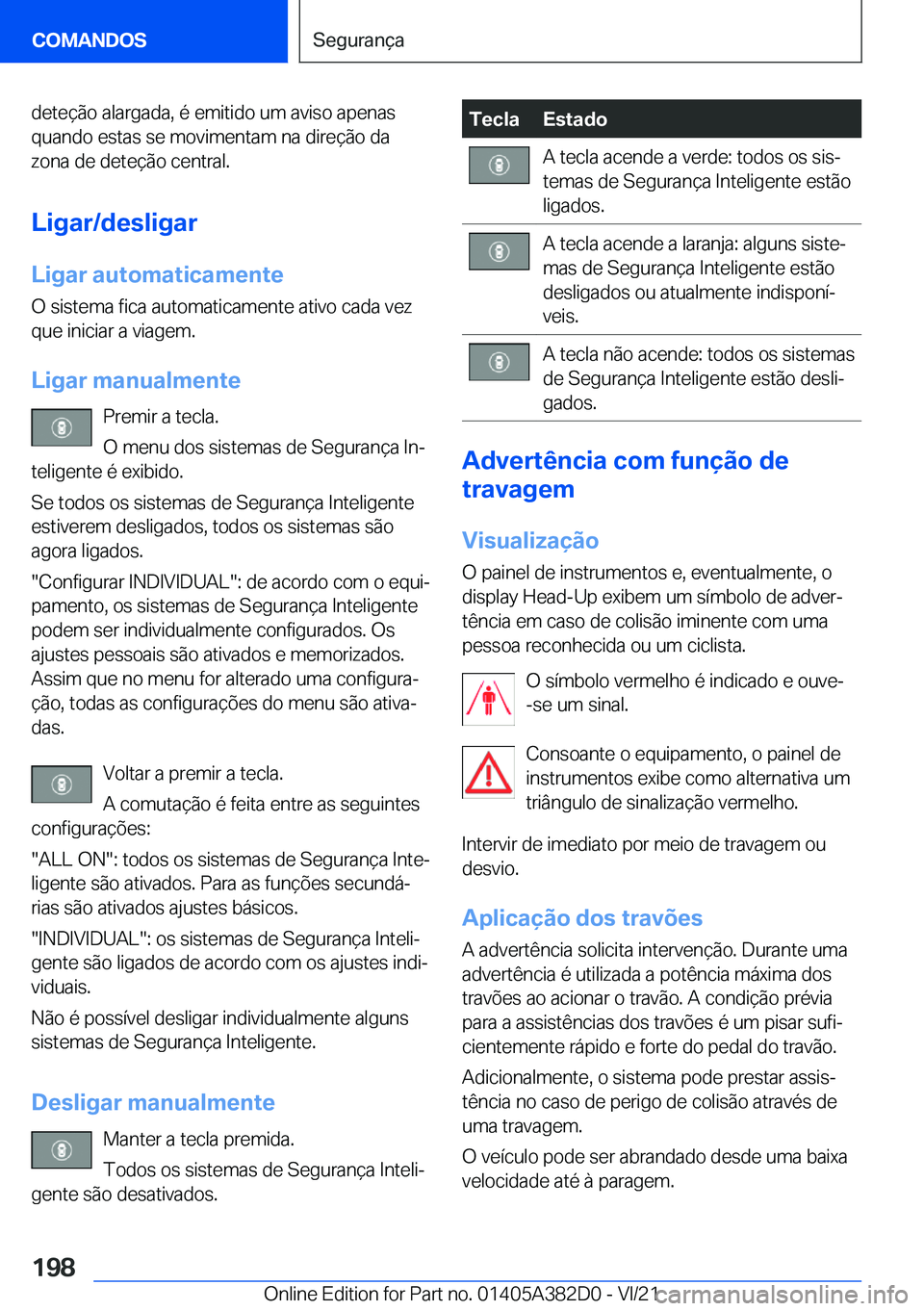 BMW Z4 2022  Manual do condutor (in Portuguese) �d�e�t�e�
