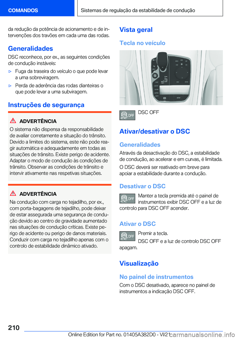 BMW Z4 2022  Manual do condutor (in Portuguese) �d�a��r�e�d�u�