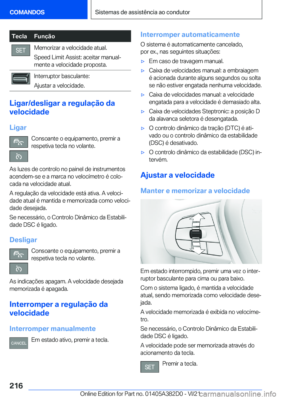 BMW Z4 2022  Manual do condutor (in Portuguese) �T�e�c�l�a�F�u�n�