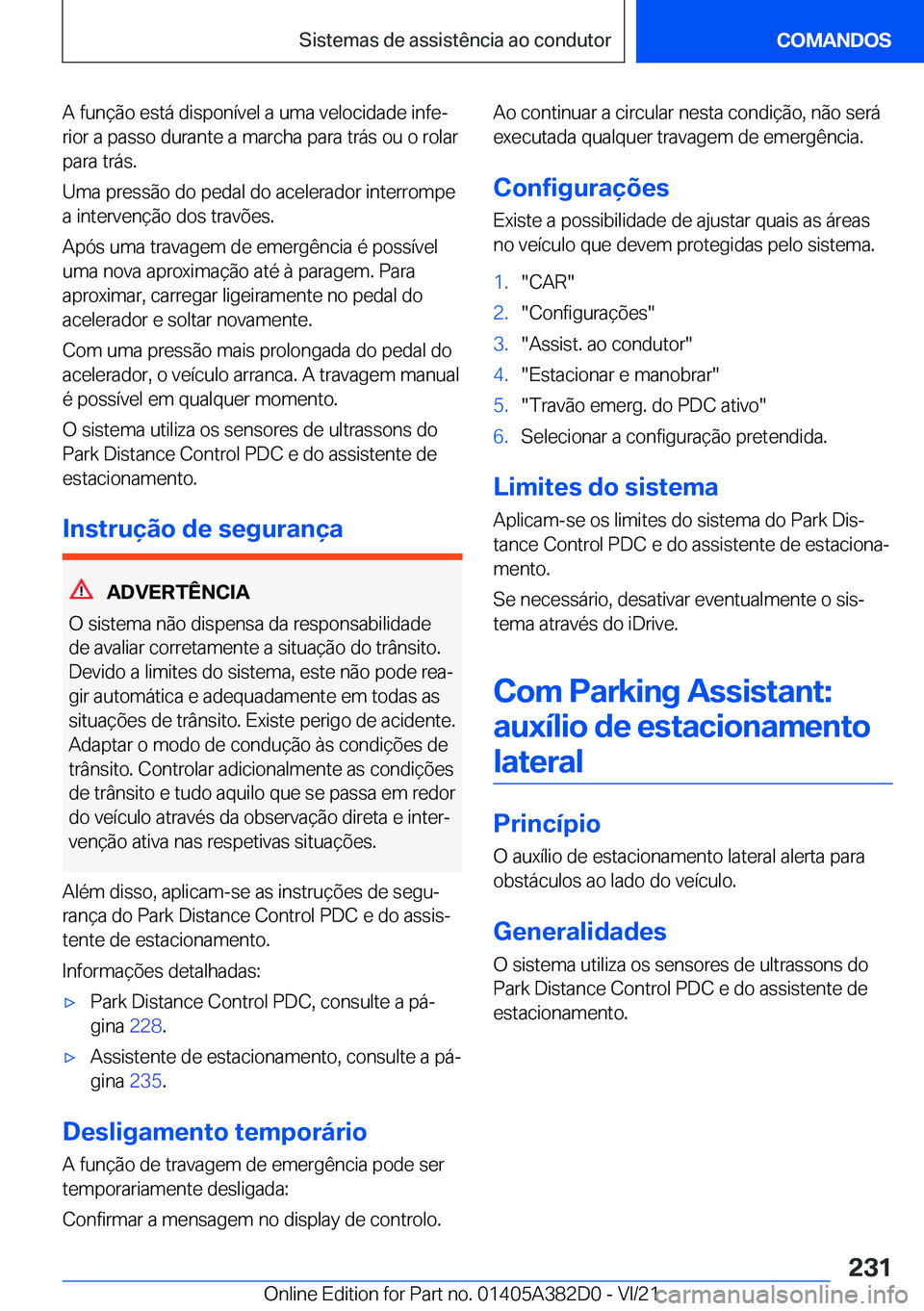 BMW Z4 2022  Manual do condutor (in Portuguese) �A��f�u�n�