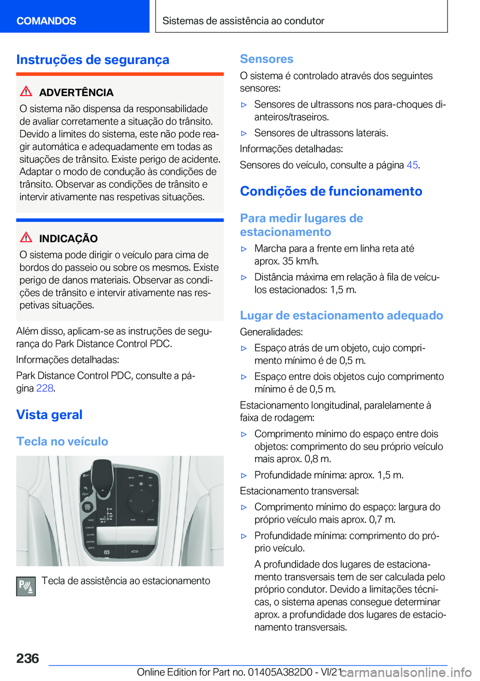 BMW Z4 2022  Manual do condutor (in Portuguese) �I�n�s�t�r�u�