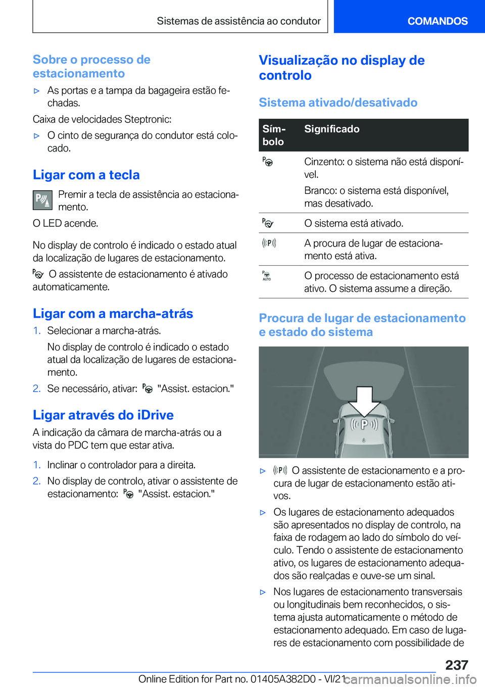 BMW Z4 2022  Manual do condutor (in Portuguese) �S�o�b�r�e��o��p�r�o�c�e�s�s�o��d�e
�e�s�t�a�c�i�o�n�a�m�e�n�t�ox�A�s��p�o�r�t�a�s��e��a��t�a�m�p�a��d�a��b�a�g�a�g�e�i�r�a��e�s�t�ã�o��f�eª
�c�h�a�d�a�s�.
�C�a�i�x�a��d�e��v�e�l�o�c�