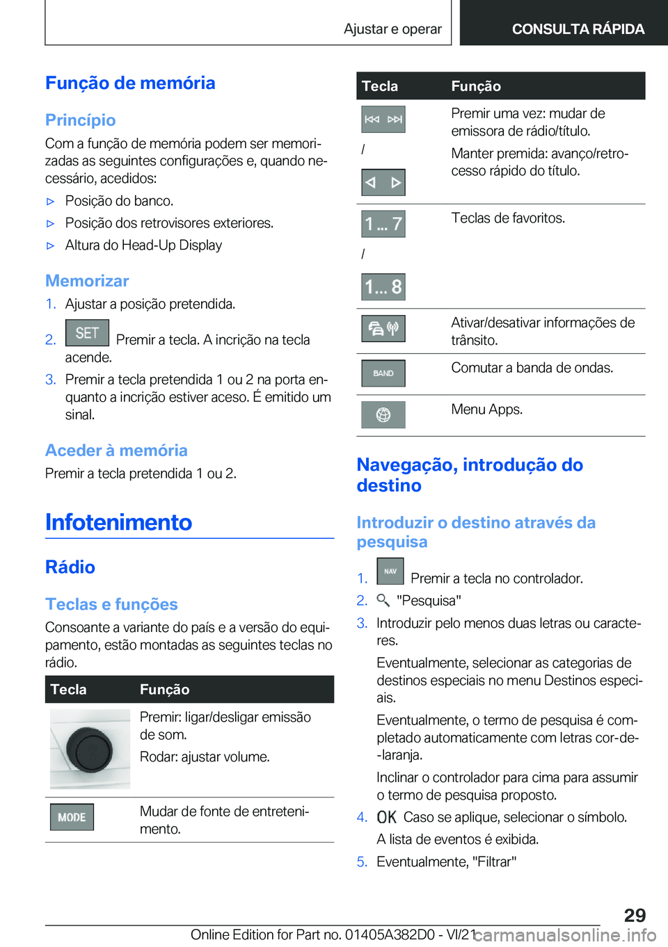 BMW Z4 2022  Manual do condutor (in Portuguese) �F�u�n�
