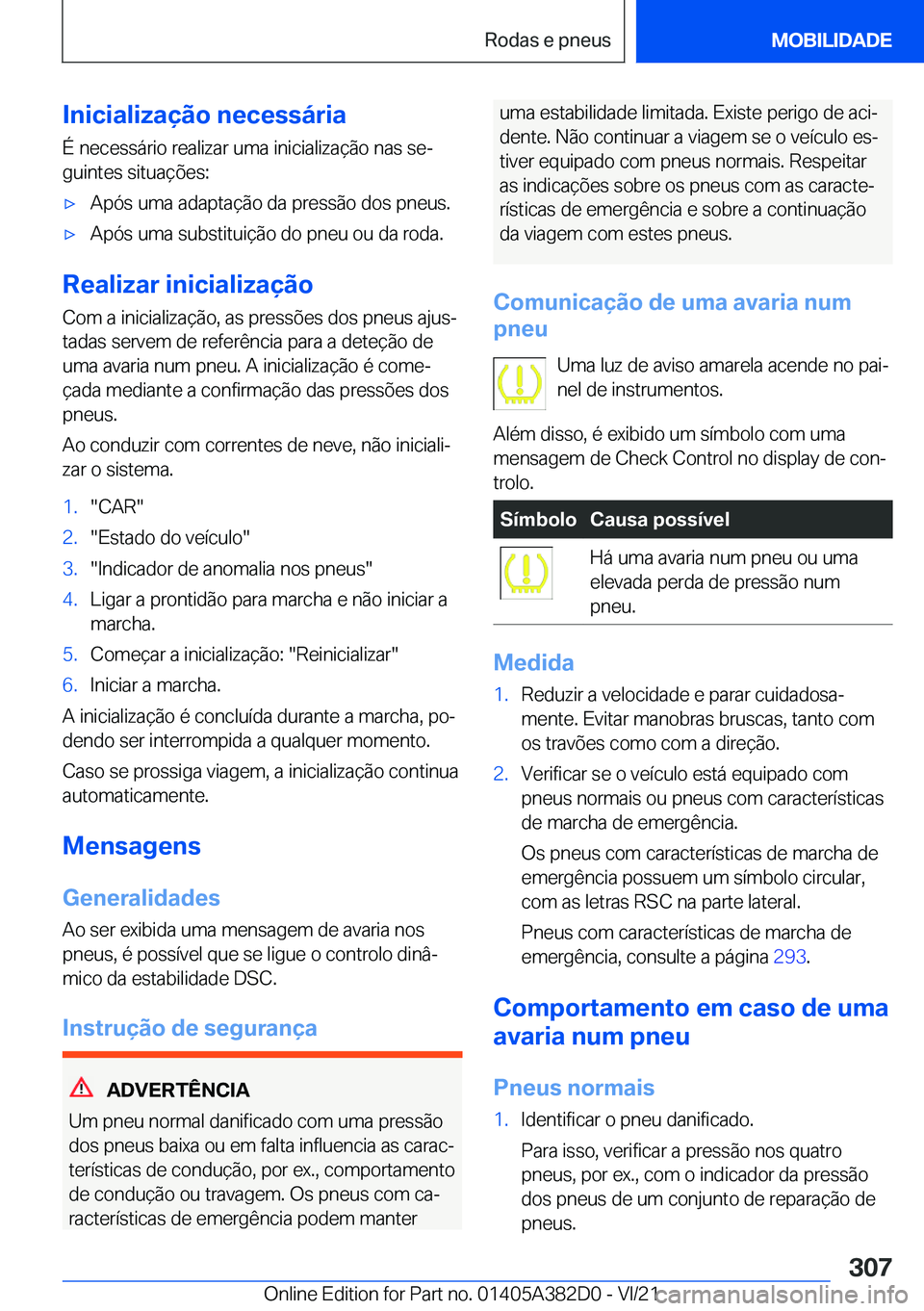 BMW Z4 2022  Manual do condutor (in Portuguese) �I�n�i�c�i�a�l�i�z�a�