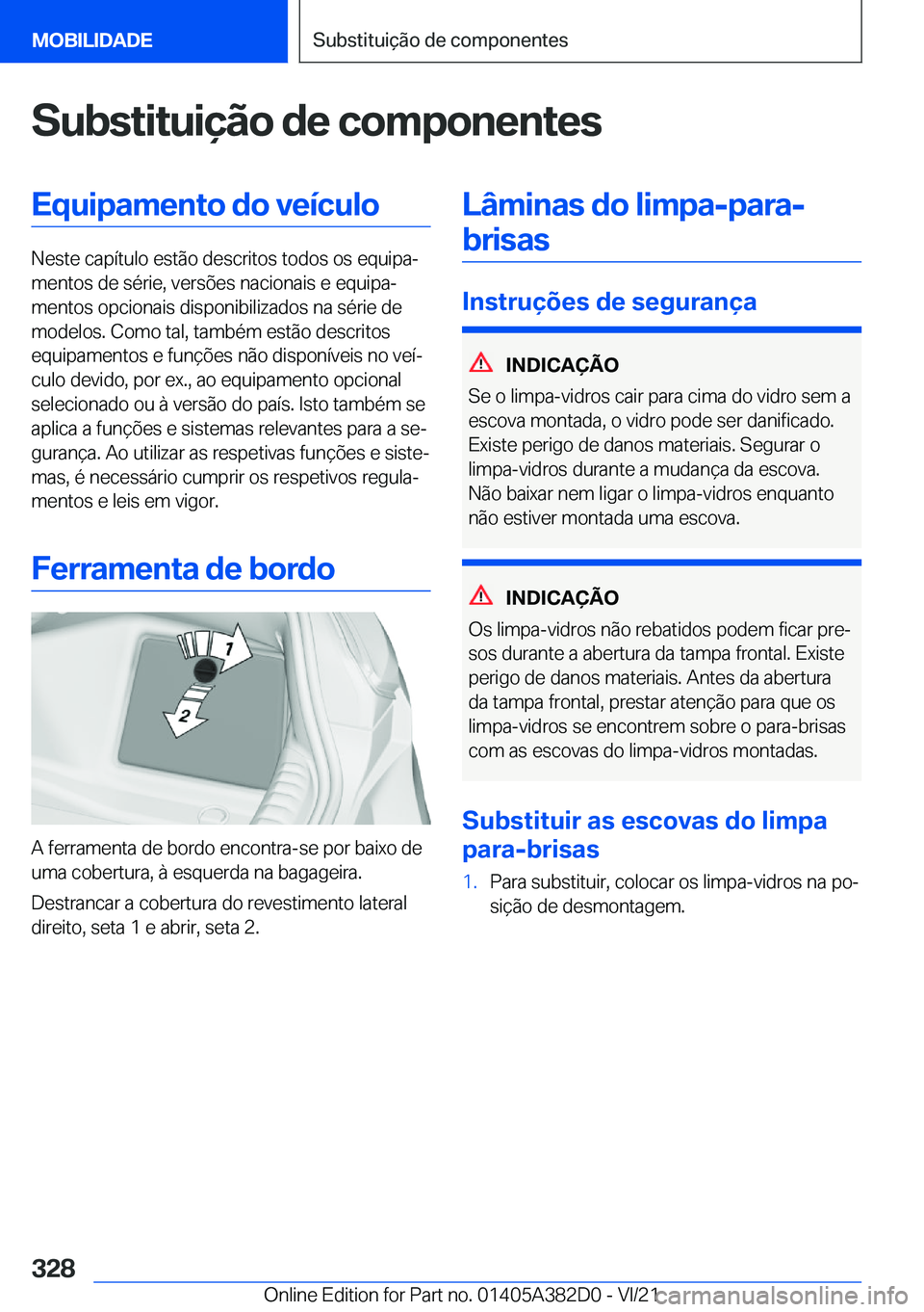 BMW Z4 2022  Manual do condutor (in Portuguese) �S�u�b�s�t�i�t�u�i�