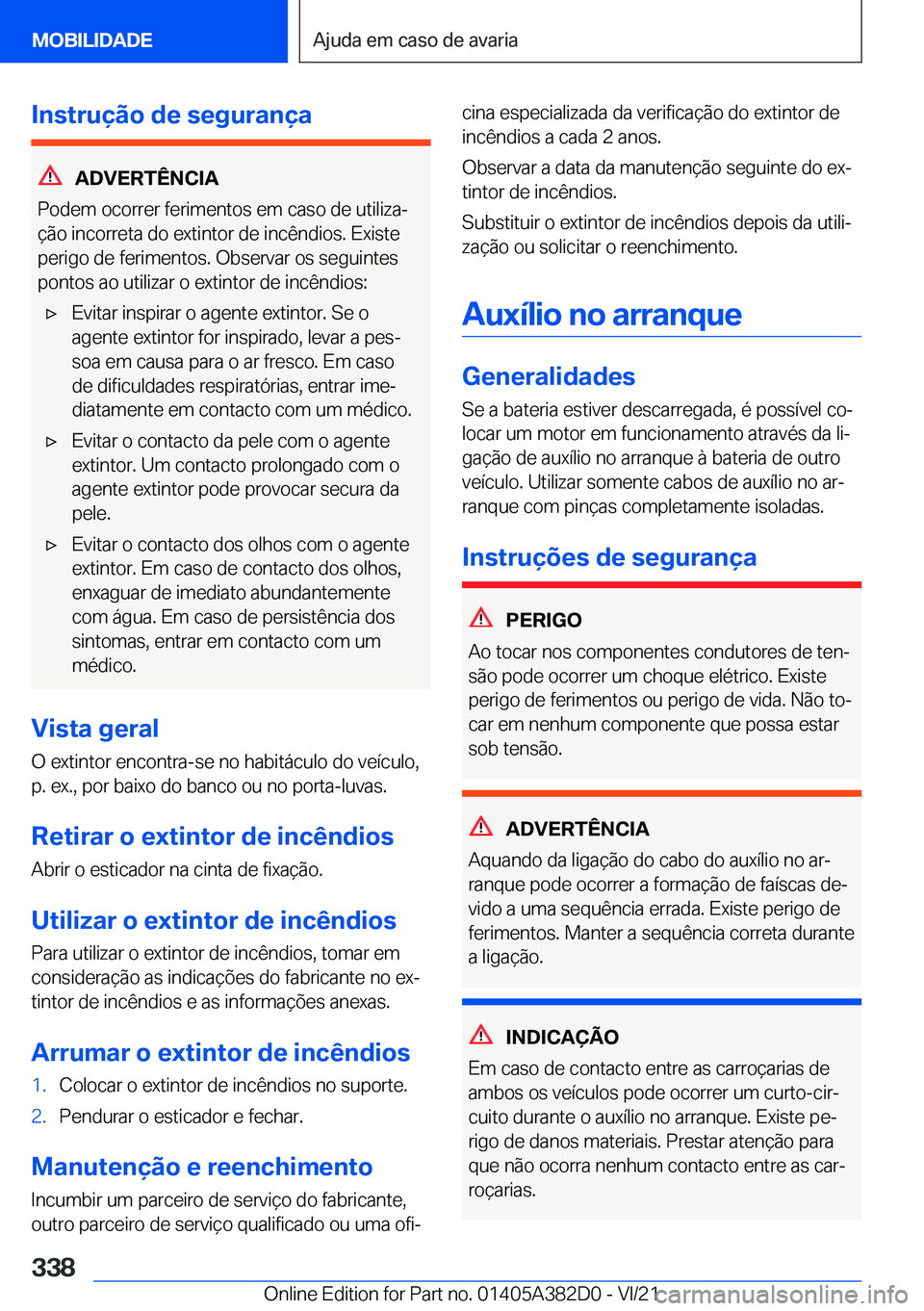 BMW Z4 2022  Manual do condutor (in Portuguese) �I�n�s�t�r�u�