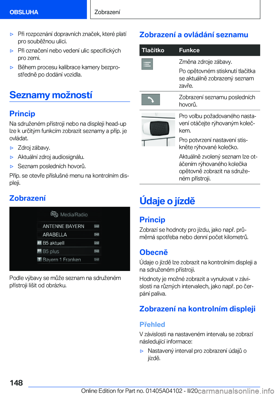 BMW Z4 2020  Návod na použití (in Czech) x�P�i��r�o�z�p�o�z�n�