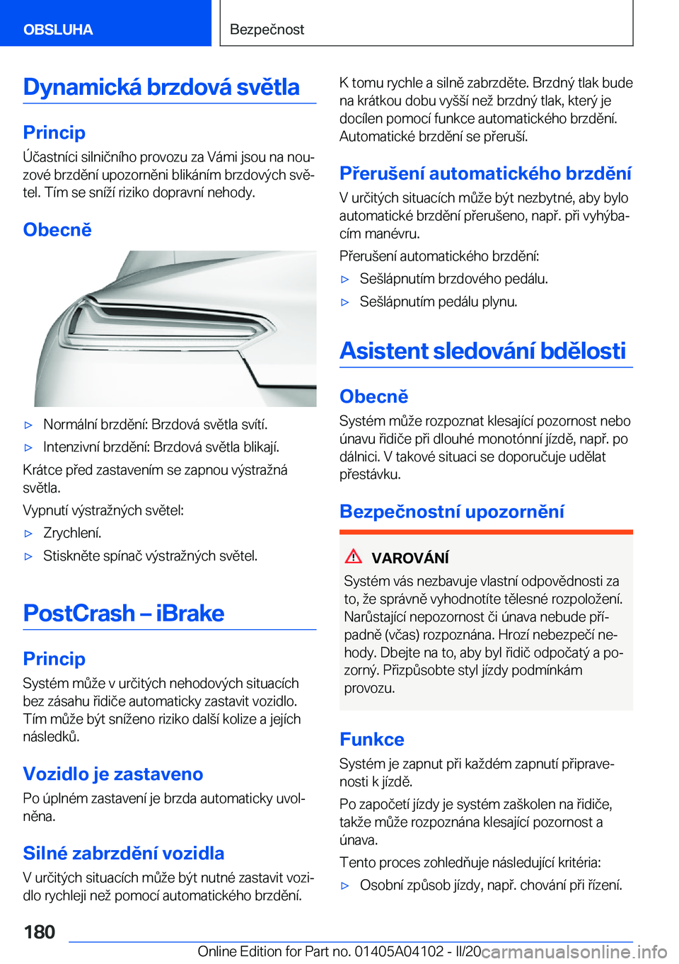 BMW Z4 2020  Návod na použití (in Czech) �D�y�n�a�m�i�c�k�