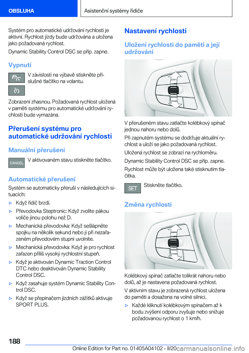 BMW Z4 2020  Návod na použití (in Czech) �S�y�s�t�
