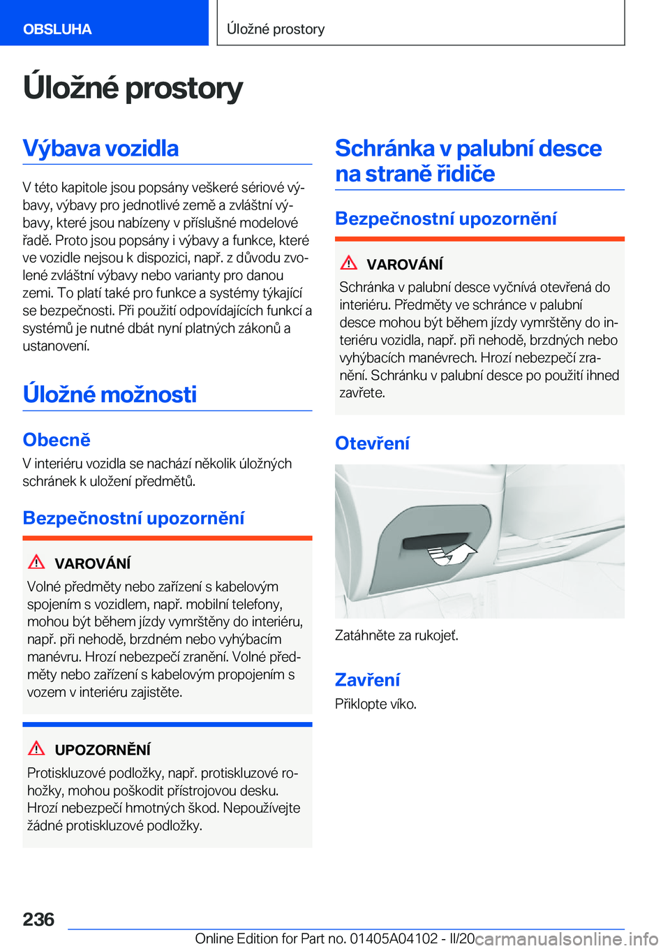 BMW Z4 2020  Návod na použití (in Czech) �