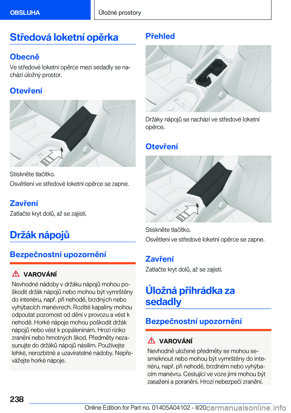 BMW Z4 2020  Návod na použití (in Czech) �S�t�e�d�o�v�