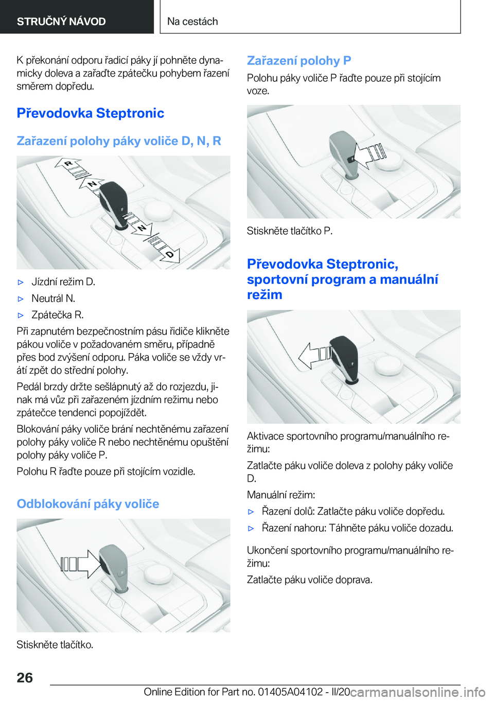 BMW Z4 2020  Návod na použití (in Czech) �K��p�e�k�o�n�