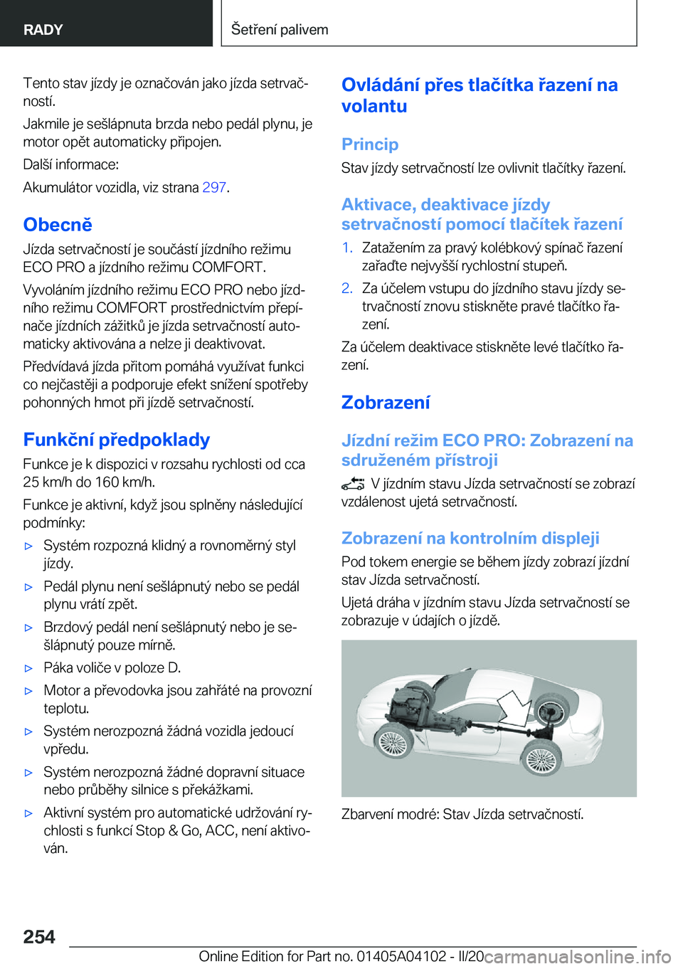 BMW Z4 2020  Návod na použití (in Czech) �T�e�n�t�o��s�t�a�v��j�