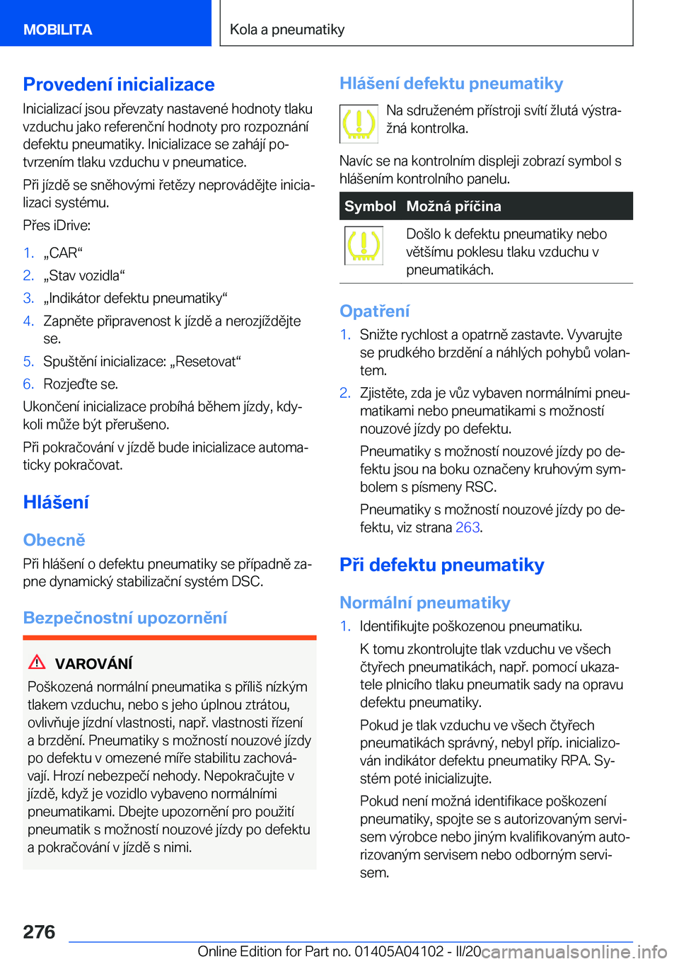 BMW Z4 2020  Návod na použití (in Czech) �P�r�o�v�e�d�e�n�