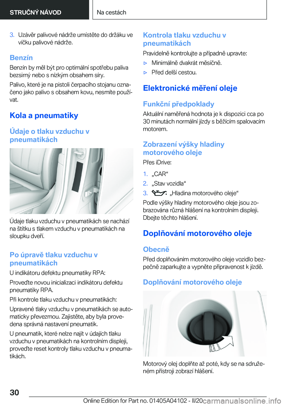 BMW Z4 2020  Návod na použití (in Czech) �3�.�U�z�