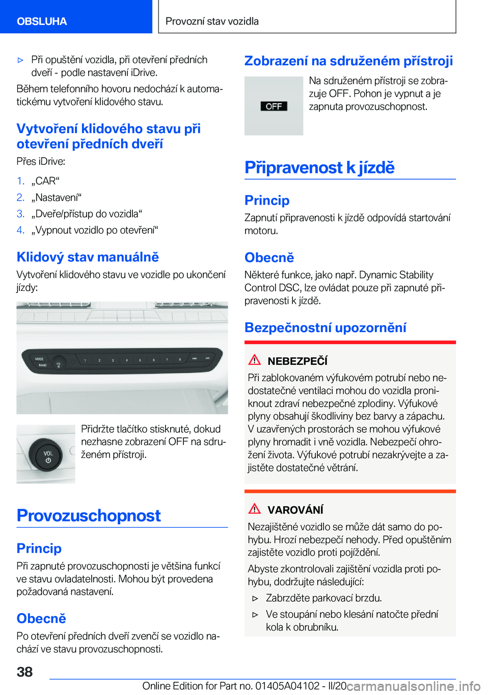 BMW Z4 2020  Návod na použití (in Czech) x�P�i��o�p�u(�t�