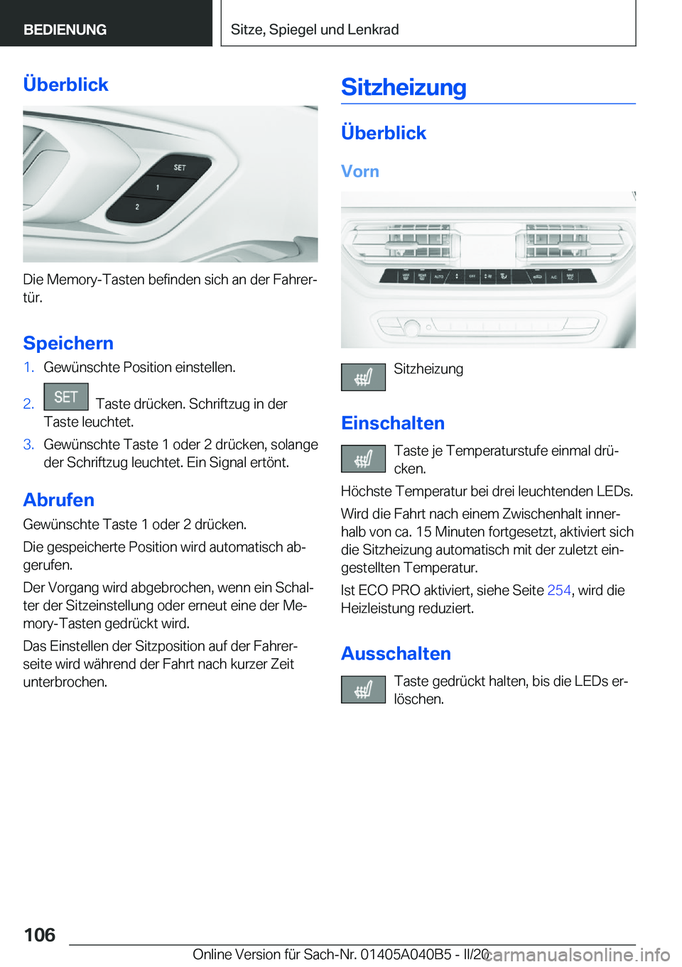BMW Z4 2020  Betriebsanleitungen (in German) �
