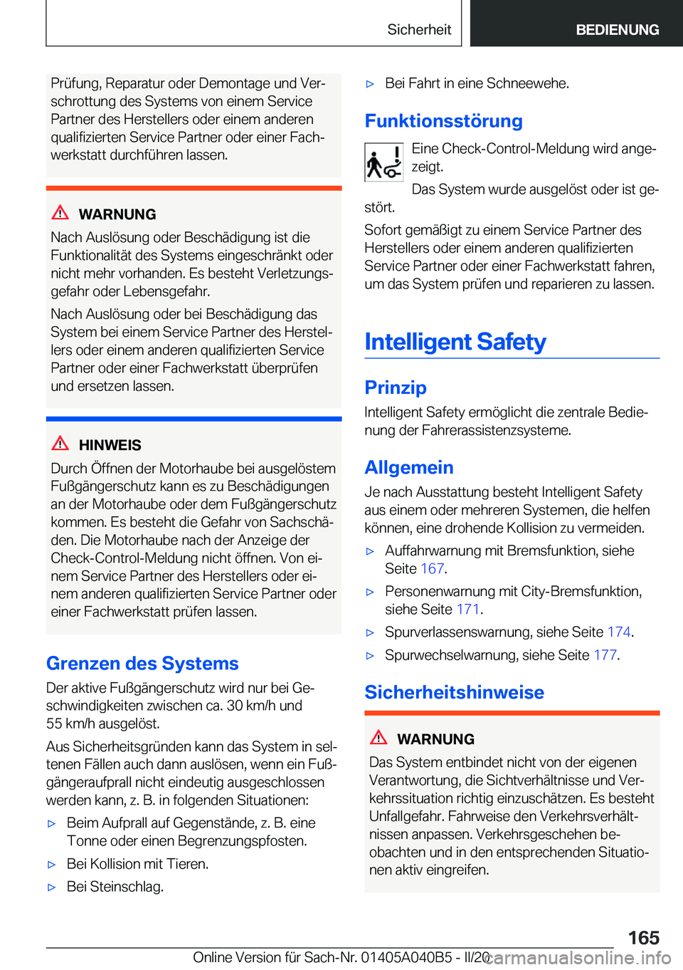 BMW Z4 2020  Betriebsanleitungen (in German) �P�r�