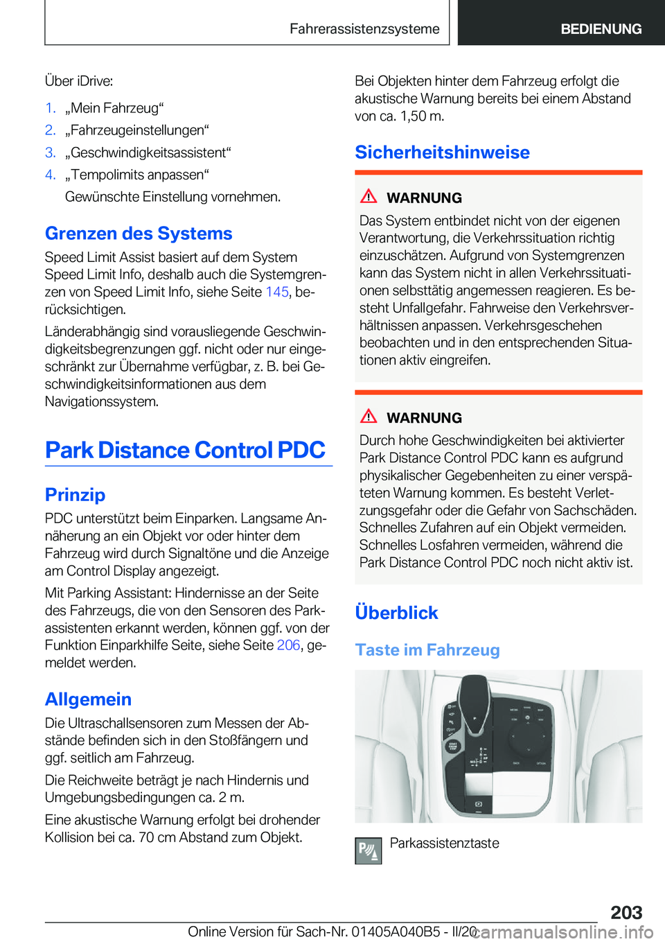 BMW Z4 2020  Betriebsanleitungen (in German) �