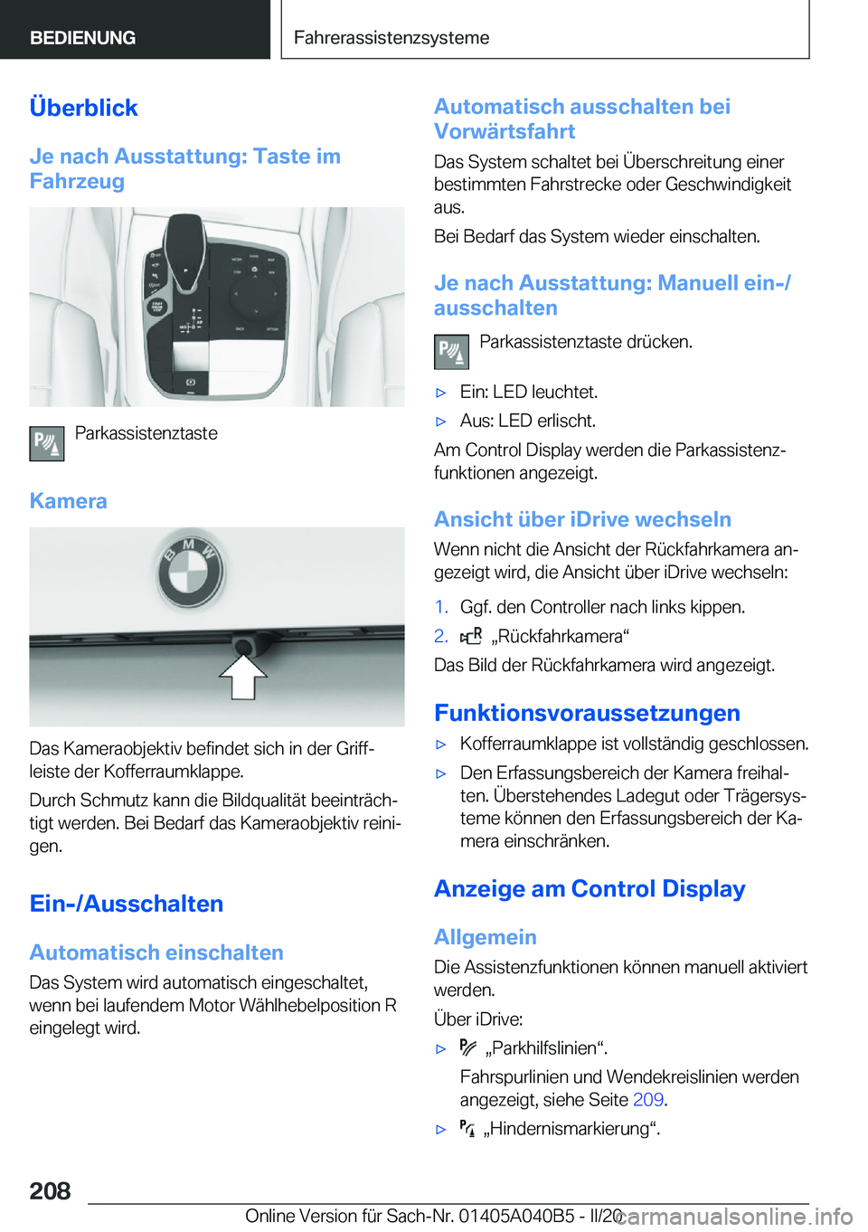 BMW Z4 2020  Betriebsanleitungen (in German) �