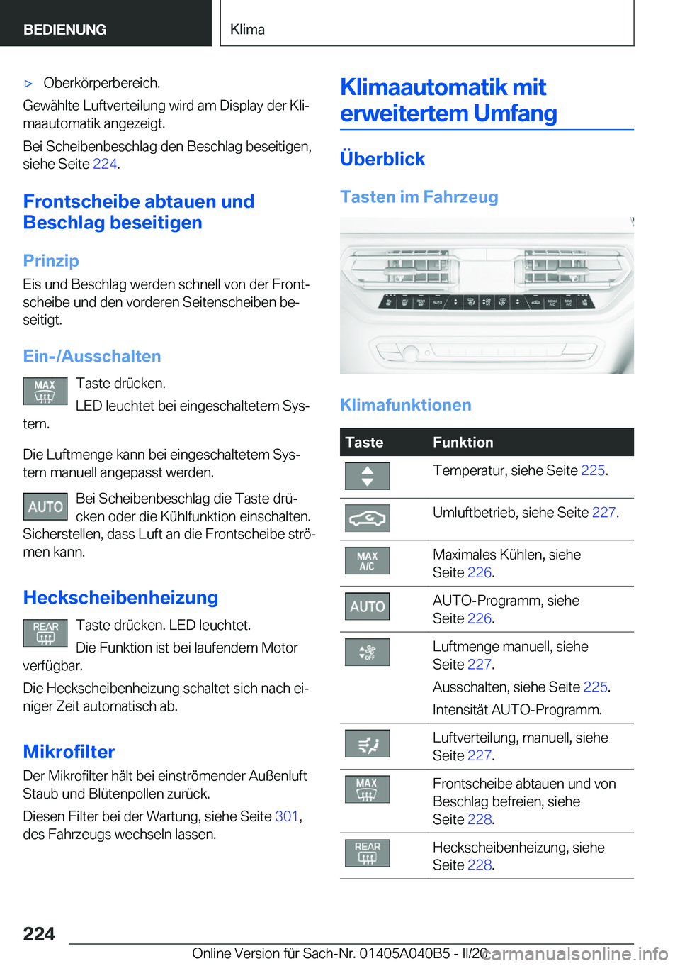 BMW Z4 2020  Betriebsanleitungen (in German) 'x�O�b�e�r�k�