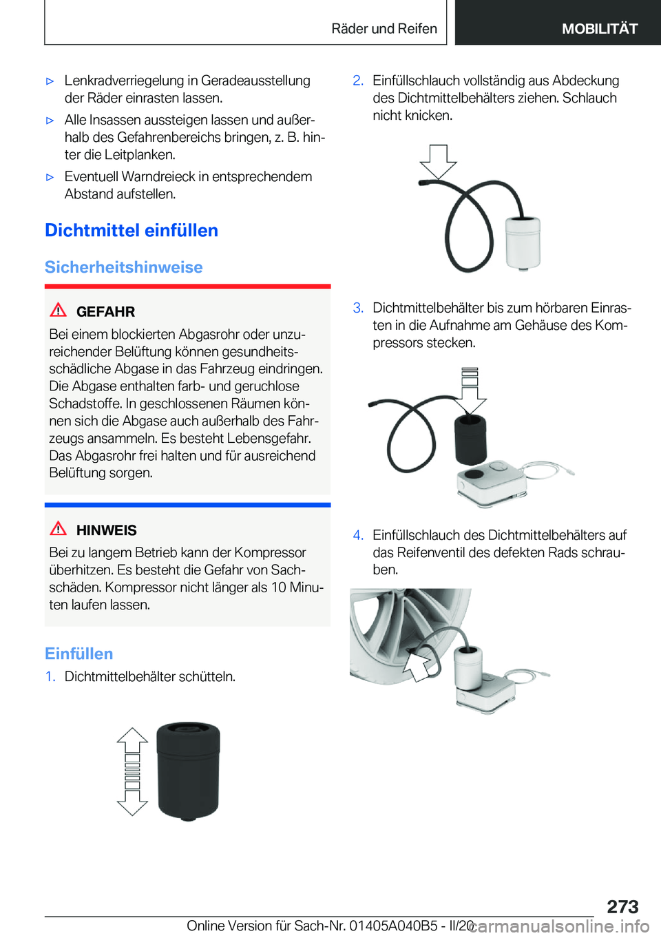 BMW Z4 2020  Betriebsanleitungen (in German) 'x�L�e�n�k�r�a�d�v�e�r�r�i�e�g�e�l�u�n�g��i�n��G�e�r�a�d�e�a�u�s�s�t�e�l�l�u�n�g
�d�e�r��R�ä�d�e�r��e�i�n�r�a�s�t�e�n��l�a�s�s�e�n�.'x�A�l�l�e��I�n�s�a�s�s�e�n��a�u�s�s�t�e�i�g�e�n��l