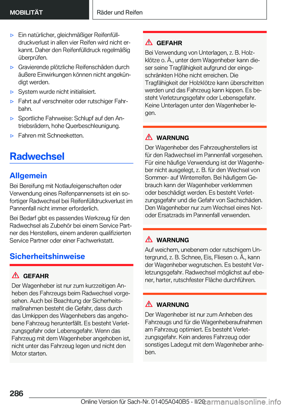 BMW Z4 2020  Betriebsanleitungen (in German) 'x�E�i�n��n�a�t�