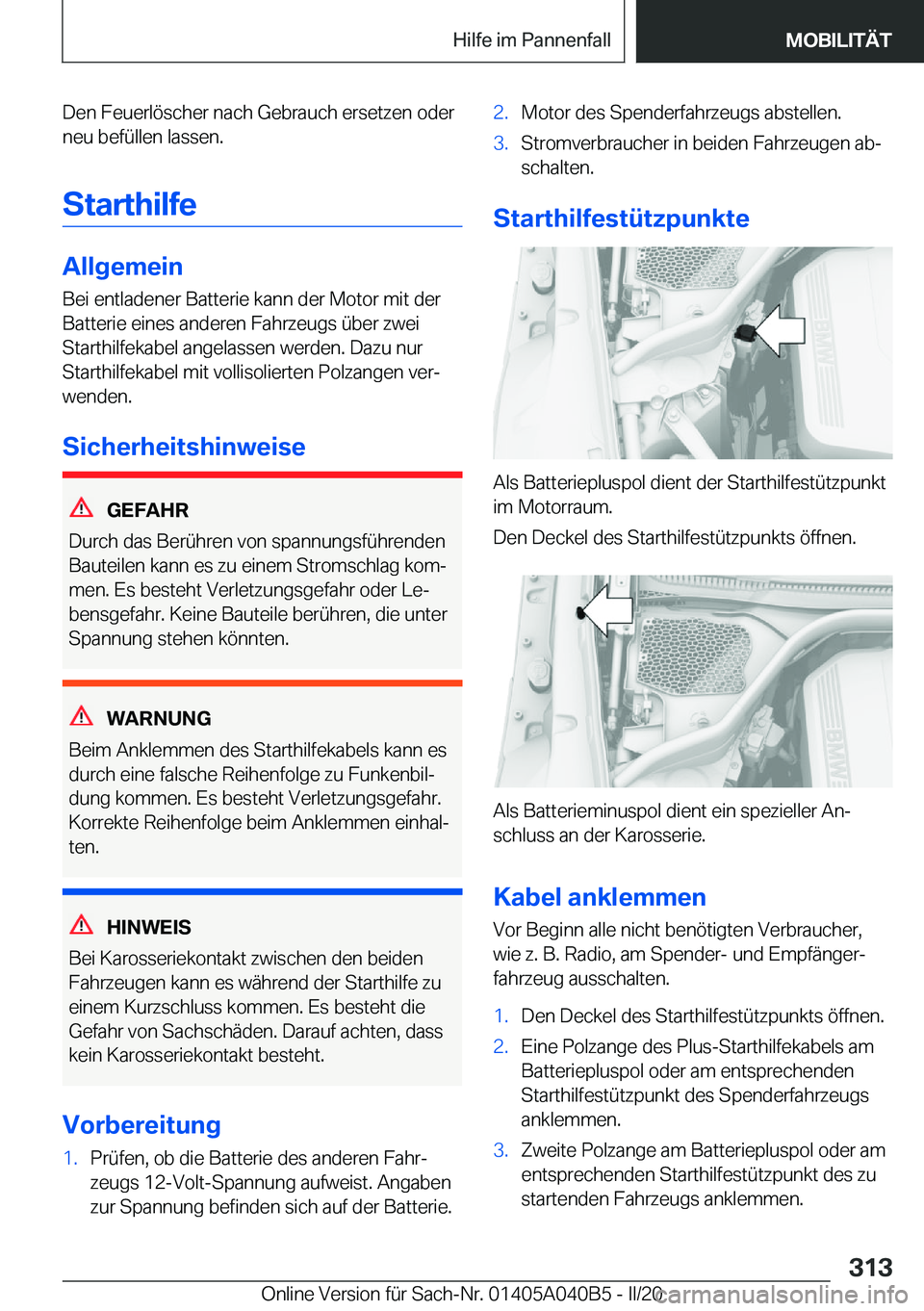 BMW Z4 2020  Betriebsanleitungen (in German) �D�e�n��F�e�u�e�r�l�