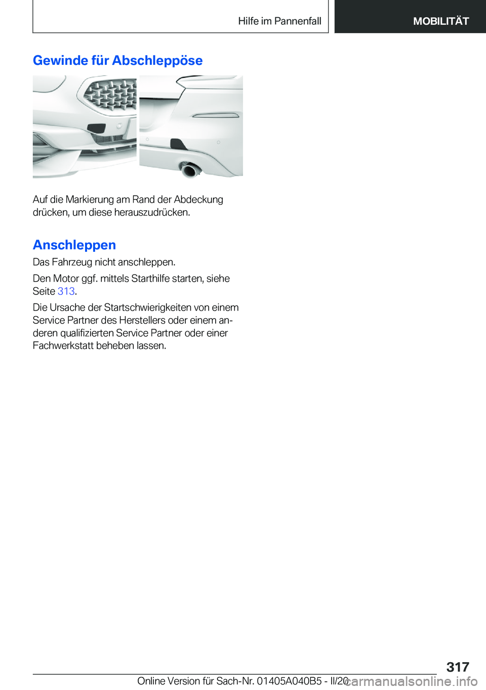 BMW Z4 2020  Betriebsanleitungen (in German) �G�e�w�i�n�d�e��f�