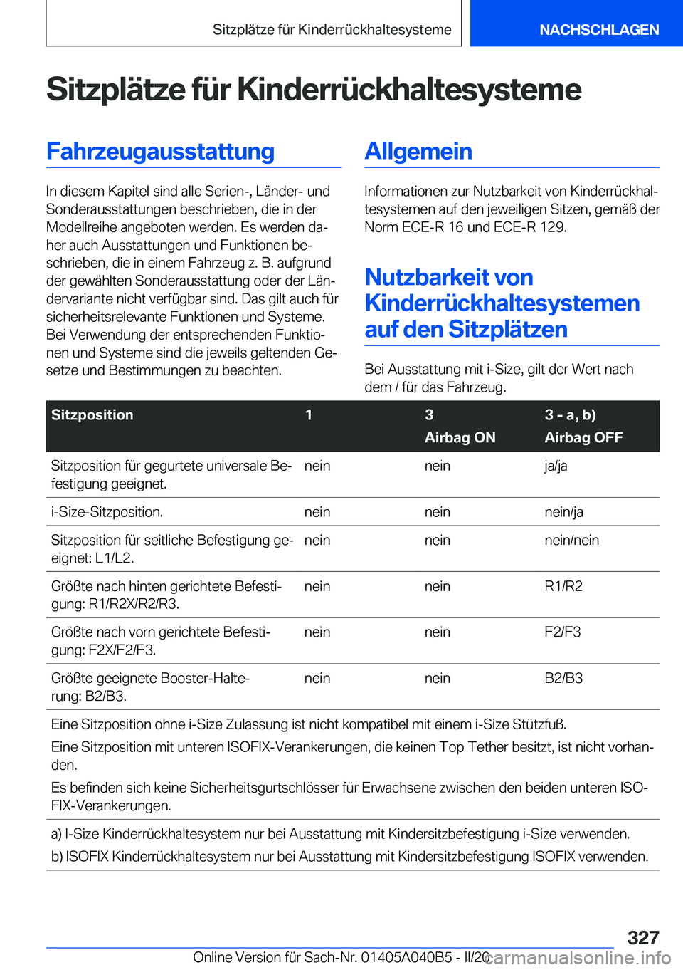 BMW Z4 2020  Betriebsanleitungen (in German) �S�i�t�z�p�l�
