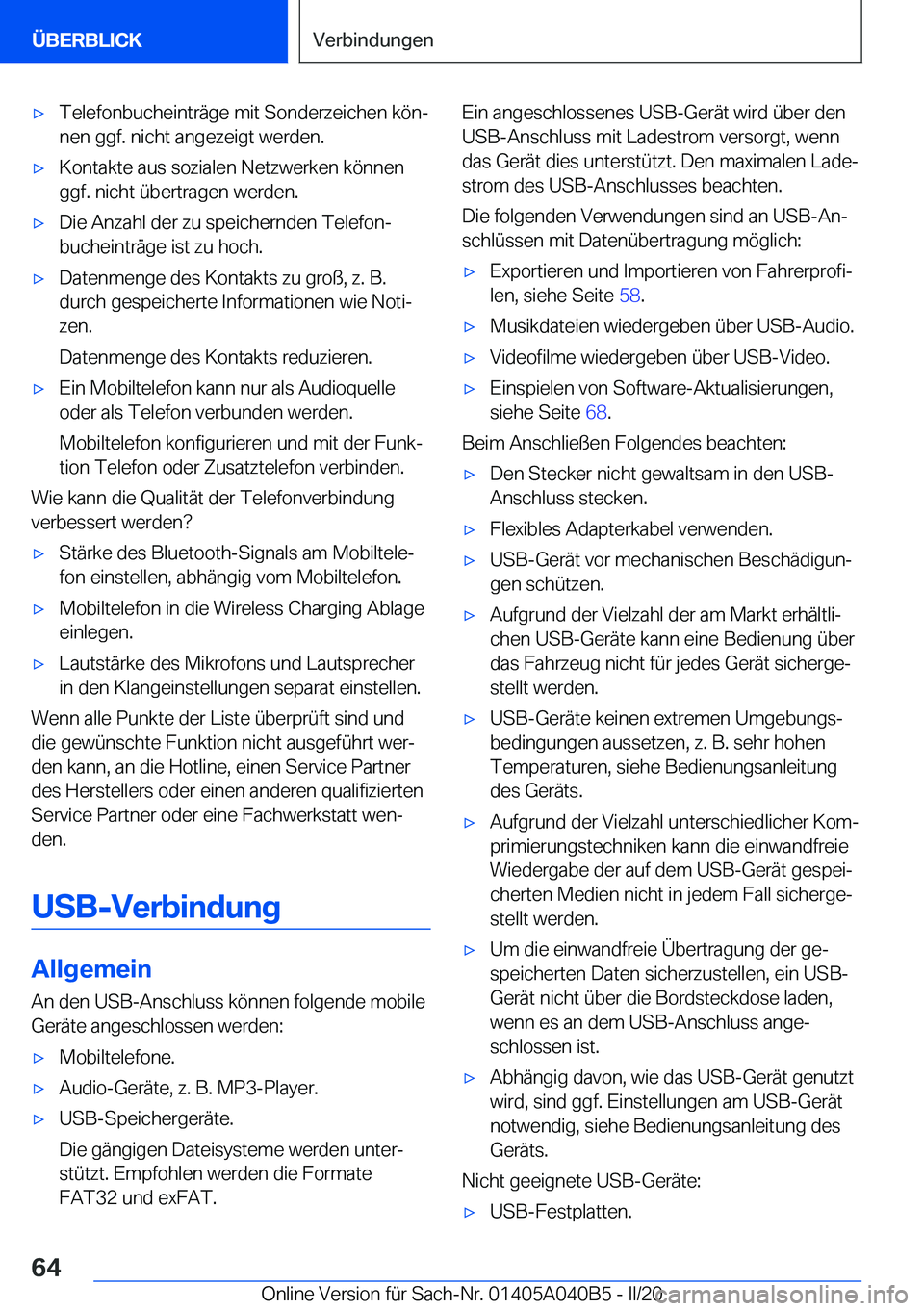 BMW Z4 2020  Betriebsanleitungen (in German) 'x�T�e�l�e�f�o�n�b�u�c�h�e�i�n�t�r�ä�g�e��m�i�t��S�o�n�d�e�r�z�e�i�c�h�e�n��k�