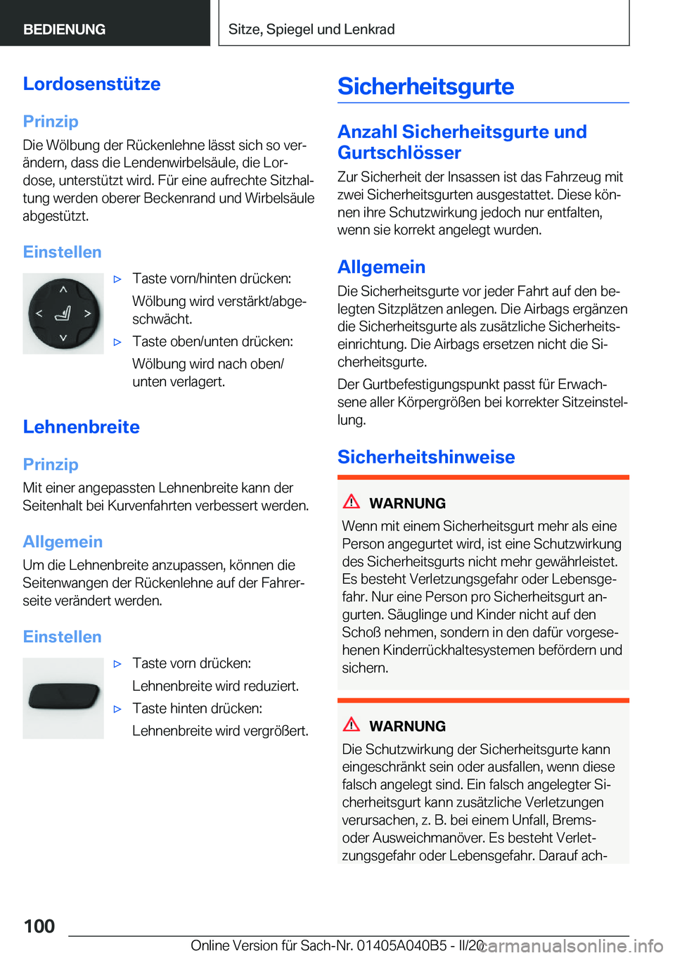 BMW Z4 2020  Betriebsanleitungen (in German) �L�o�r�d�o�s�e�n�s�t�