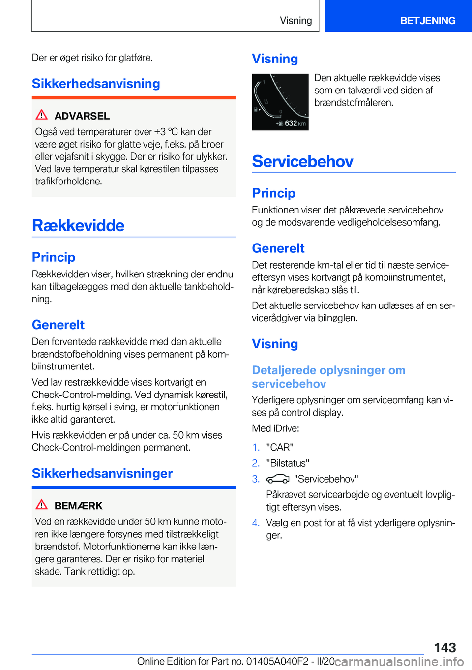 BMW Z4 2020  InstruktionsbØger (in Danish) �D�e�r��e�r��