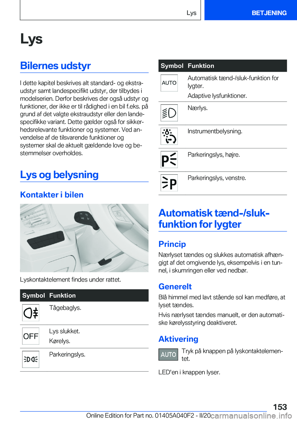 BMW Z4 2020  InstruktionsbØger (in Danish) �L�y�s�B�i�l�e�r�n�e�s��u�d�s�t�y�r
�I��d�e�t�t�e��k�a�p�i�t�e�l��b�e�s�k�r�i�v�e�s��a�l�t��s�t�a�n�d�a�r�d�-��o�g��e�k�s�t�r�aj
�u�d�s�t�y�r��s�a�m�t��l�a�n�d�e�s�p�e�c�i�f�i�k�t��u�d�s�t