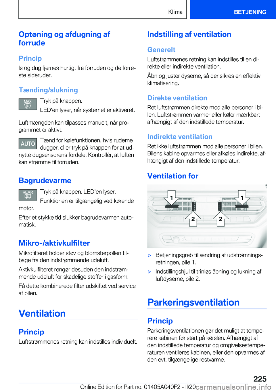 BMW Z4 2020  InstruktionsbØger (in Danish) �O�p�t�