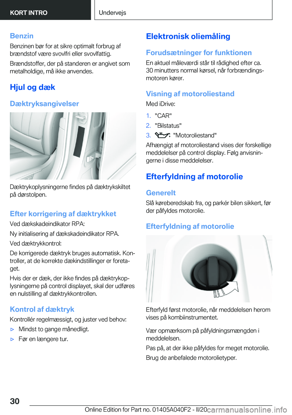 BMW Z4 2020  InstruktionsbØger (in Danish) �B�e�n�z�i�n
�B�e�n�z�i�n�e�n��b�