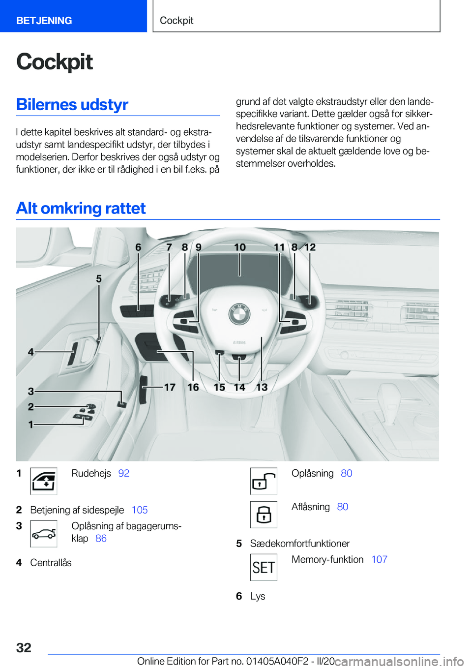 BMW Z4 2020  InstruktionsbØger (in Danish) �C�o�c�k�p�i�t�B�i�l�e�r�n�e�s��u�d�s�t�y�r
�I��d�e�t�t�e��k�a�p�i�t�e�l��b�e�s�k�r�i�v�e�s��a�l�t��s�t�a�n�d�a�r�d�-��o�g��e�k�s�t�r�aj
�u�d�s�t�y�r��s�a�m�t��l�a�n�d�e�s�p�e�c�i�f�i�k�t�