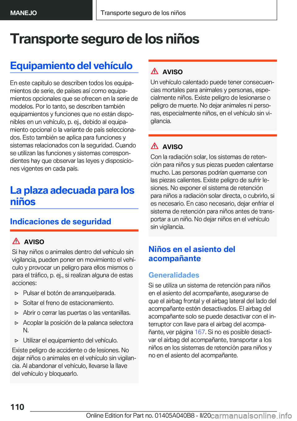 BMW Z4 2020  Manuales de Empleo (in Spanish) �T�r�a�n�s�p�o�r�t�e��s�e�g�u�r�o��d�e��l�o�s��n�i�