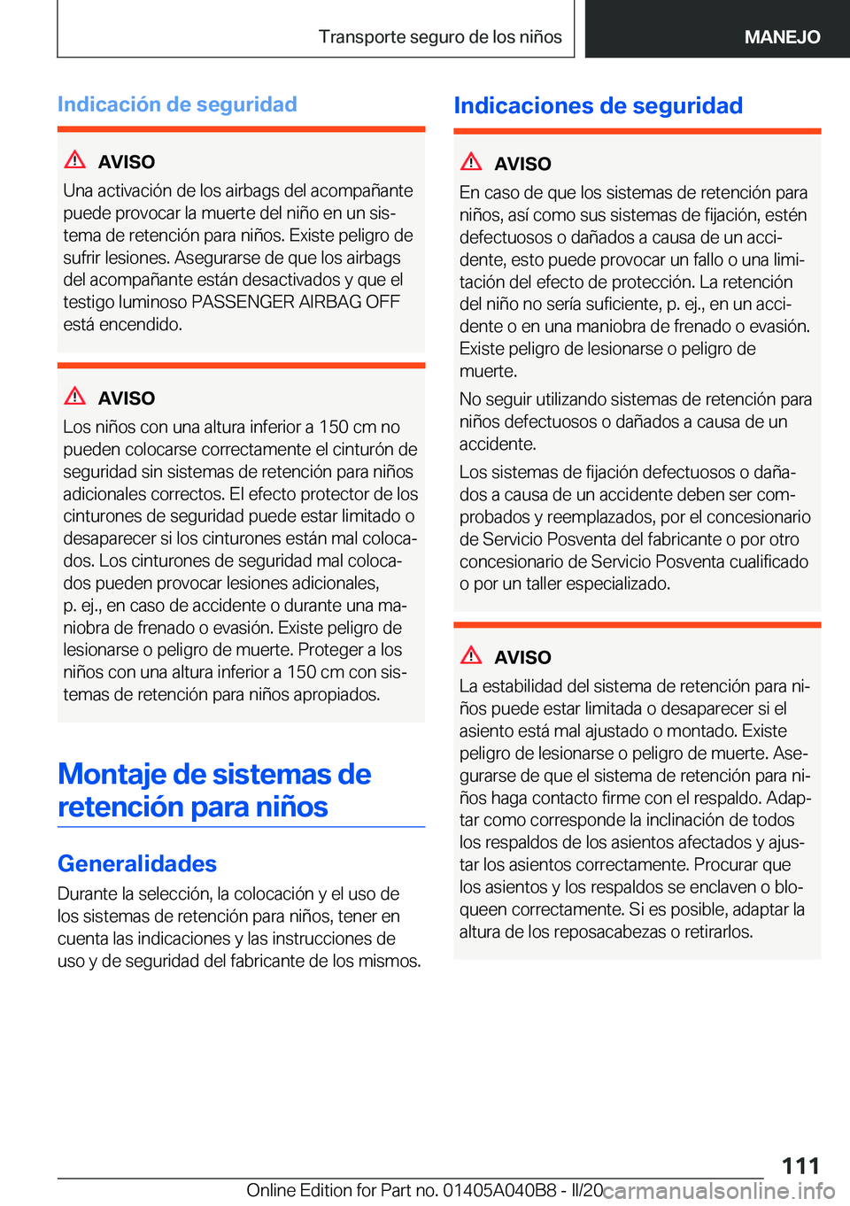 BMW Z4 2020  Manuales de Empleo (in Spanish) �I�n�d�i�c�a�c�i�